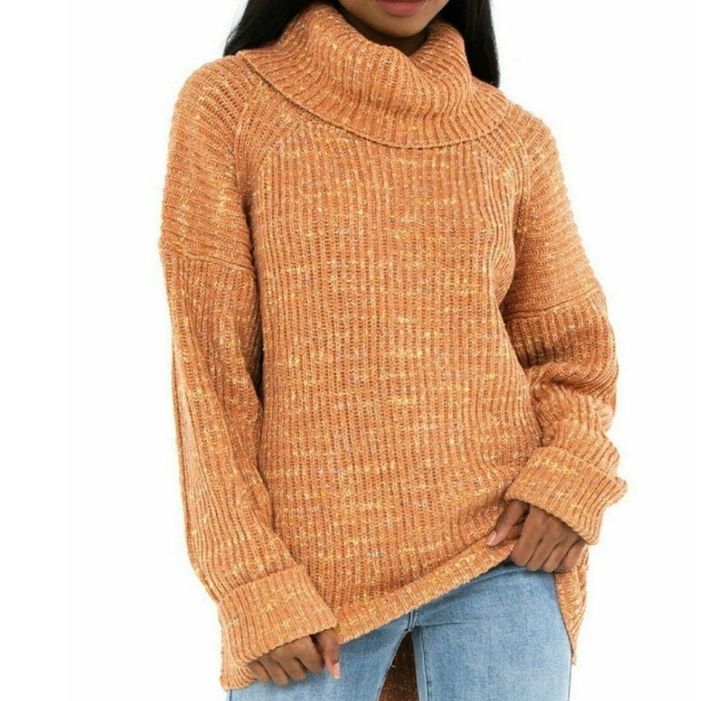 Free People Womens Leo Oversized‎ Knit Sweater Cowl Neck Slouchy Boho Chunky